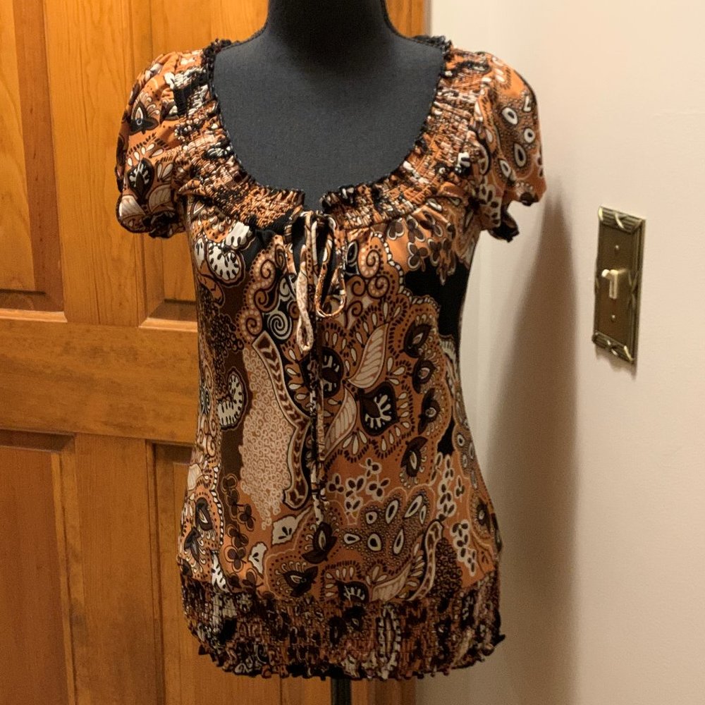 Six Degrees Woman's Top, Brown, Size Small